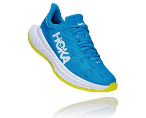 Hoka One One Carbon X 2 Womens Road Running Shoes Diva Blue/Citrus | AU-2891743